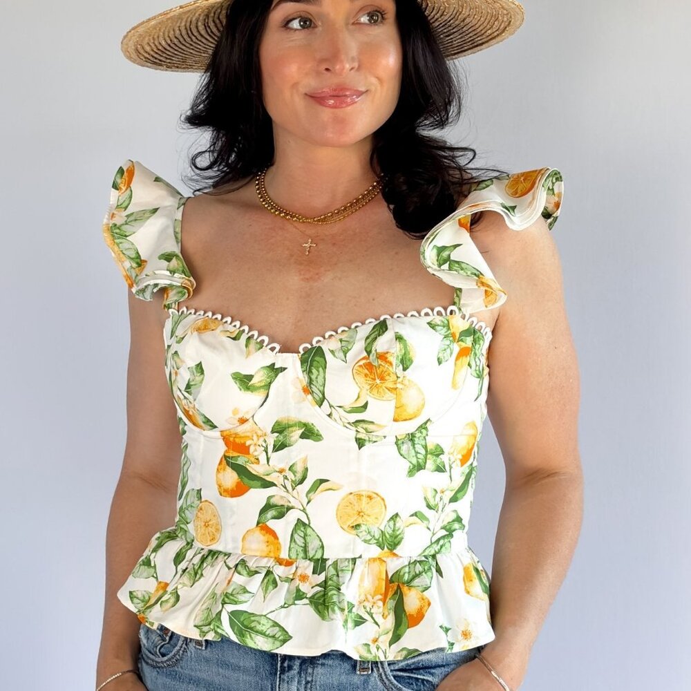LAST ONE | Lemon Corset Top | Dressy Summer Tank Tops